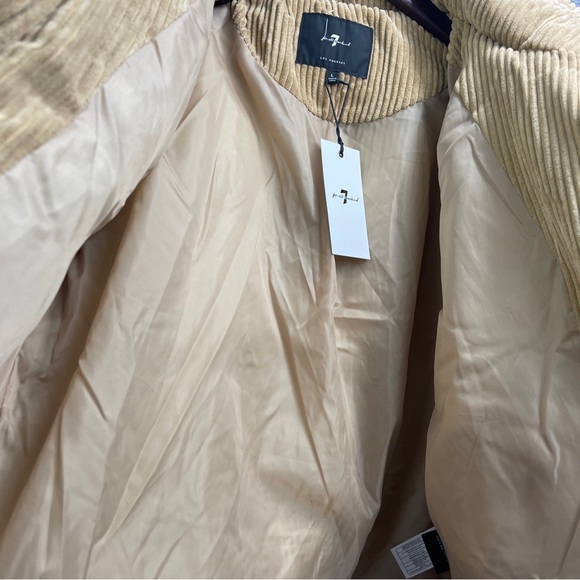 7 for all mankind corduroy puffer brown jacket winter brown - Picture 8 of 11